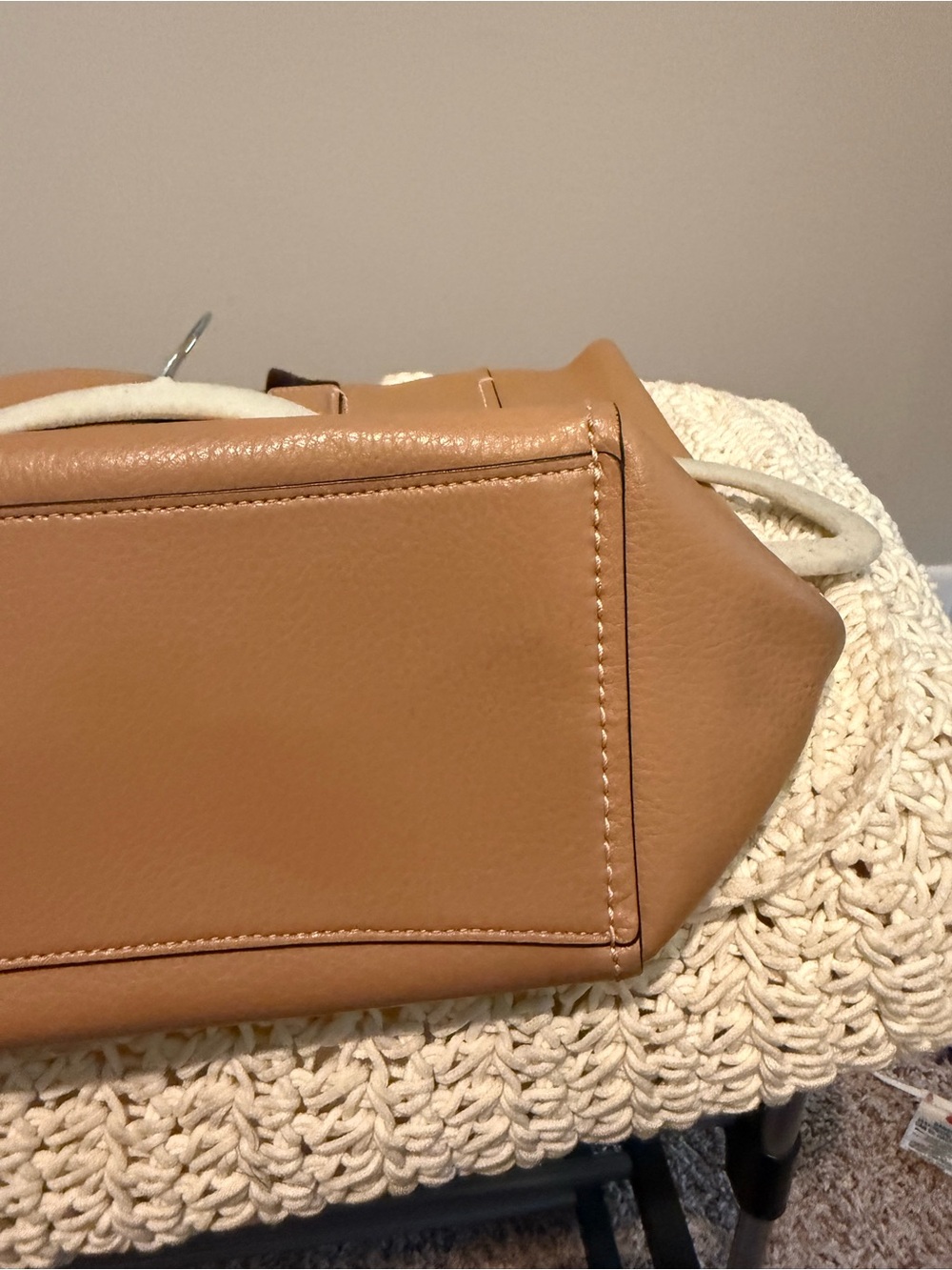 Coach Leather Tote in Tan with Brown Straps - Picture 15 of 16